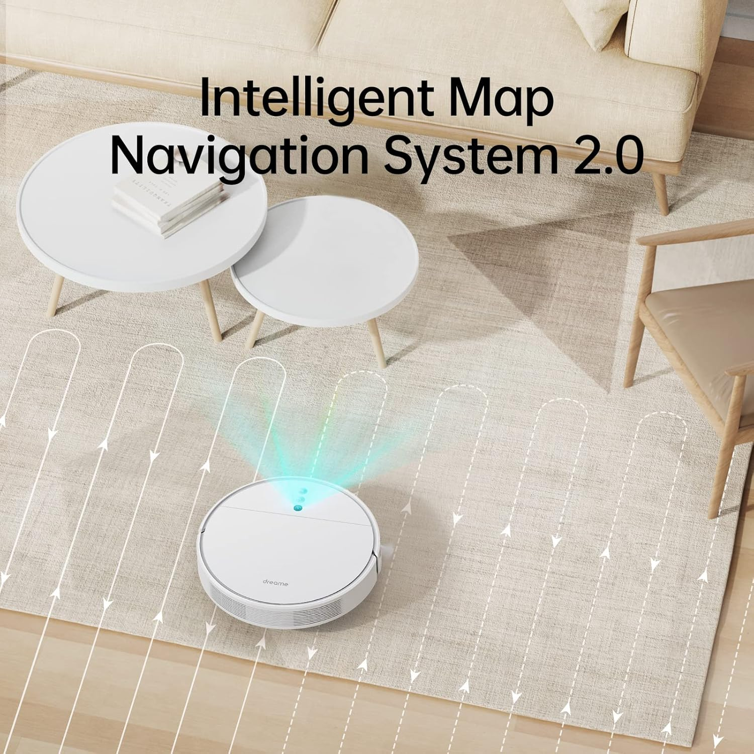 F9 Staubsaug-Roboter Staubsauger Nass / Trocken Bodenreinigung mit App Steuerung   Ladestation (RVS5-WH0) - Weiss