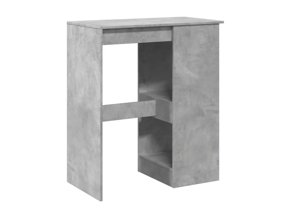 Table de bar avec étagères gris béton bois d'ingénierie