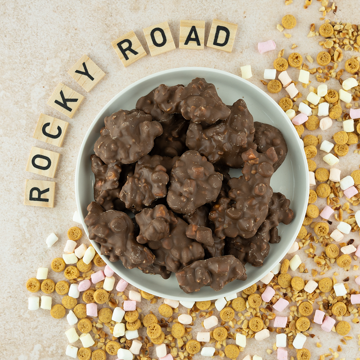 Ambachtelijke rocky road rotsjes melk