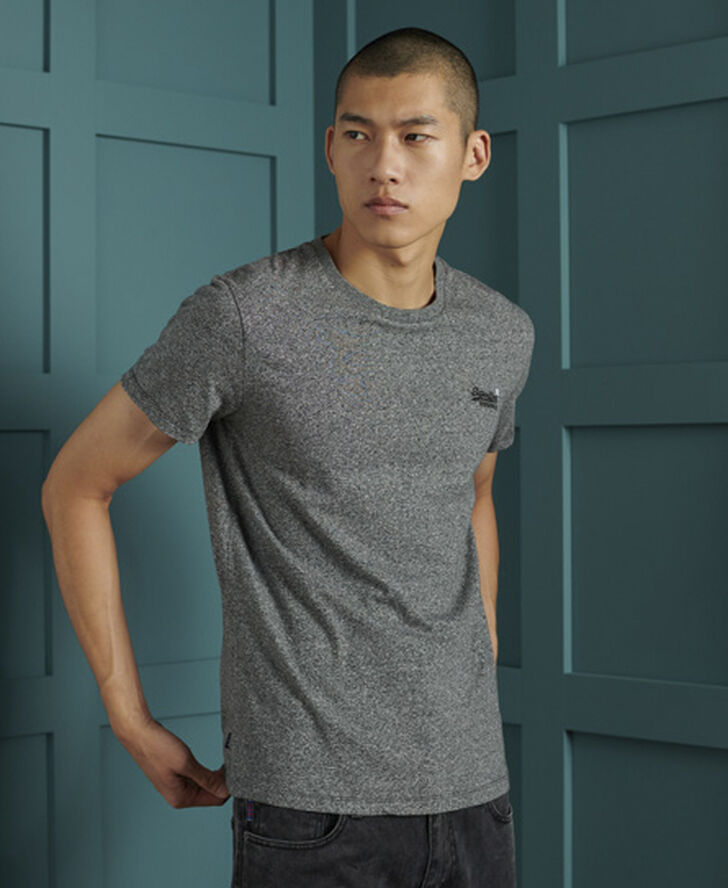 Superdry OL VINTAGE EMB TEE Karst black mega grit
