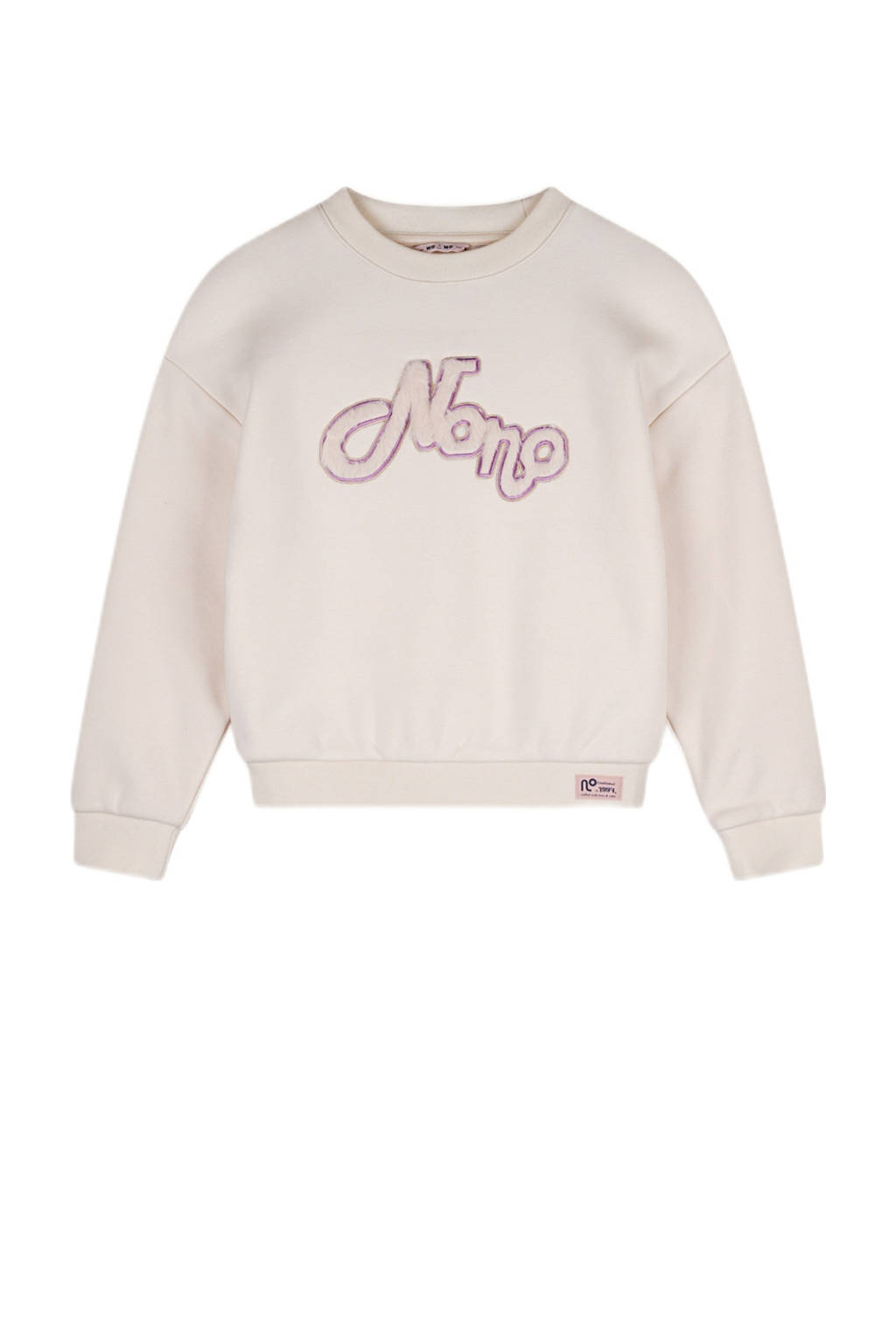 NONO sweater Konono met tekst en 3D applicatie ivoor