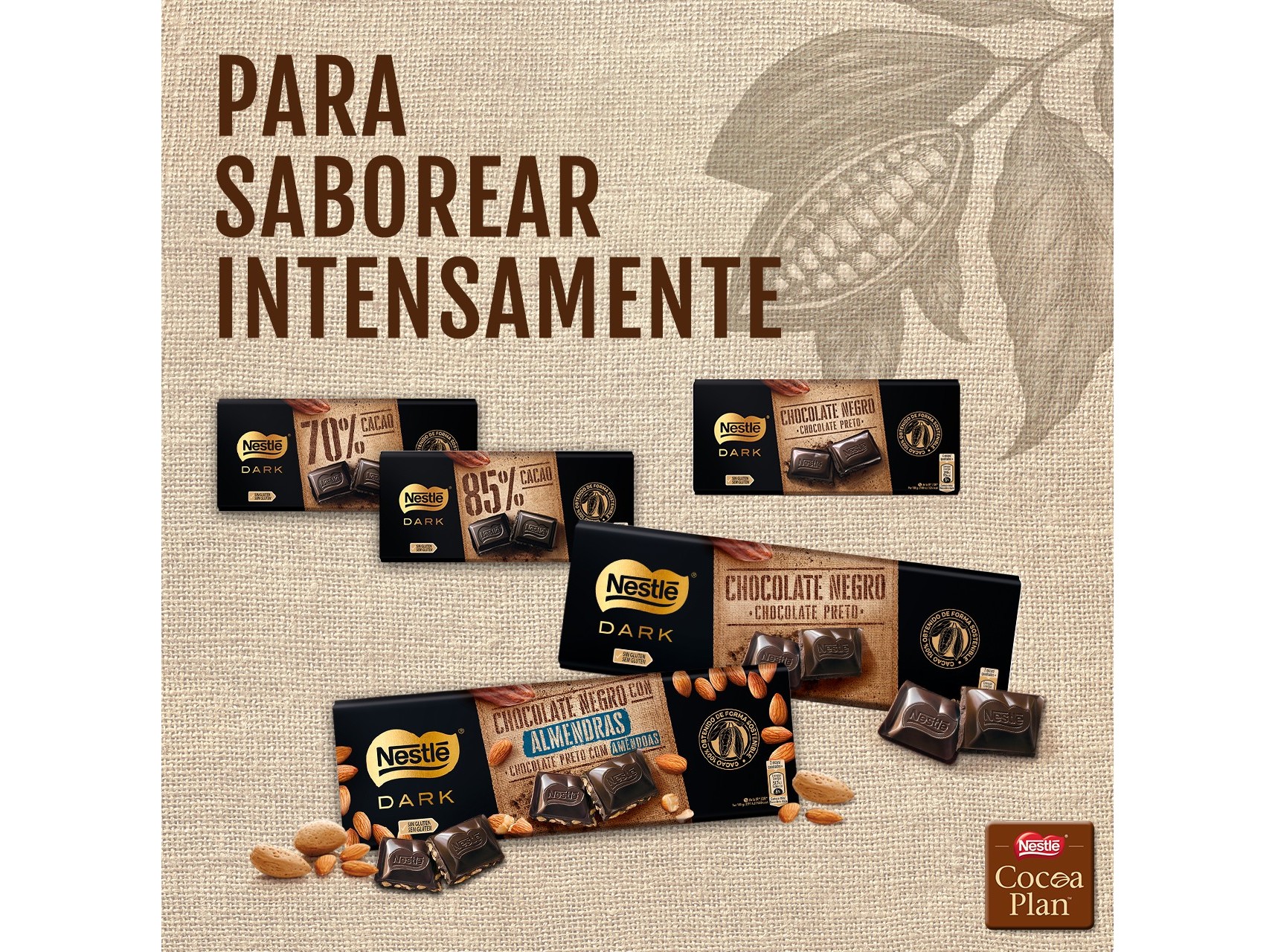TABLETE NESTLÉ DARK CHOCOLATE PRETO COM AMÊNDOAS 270G