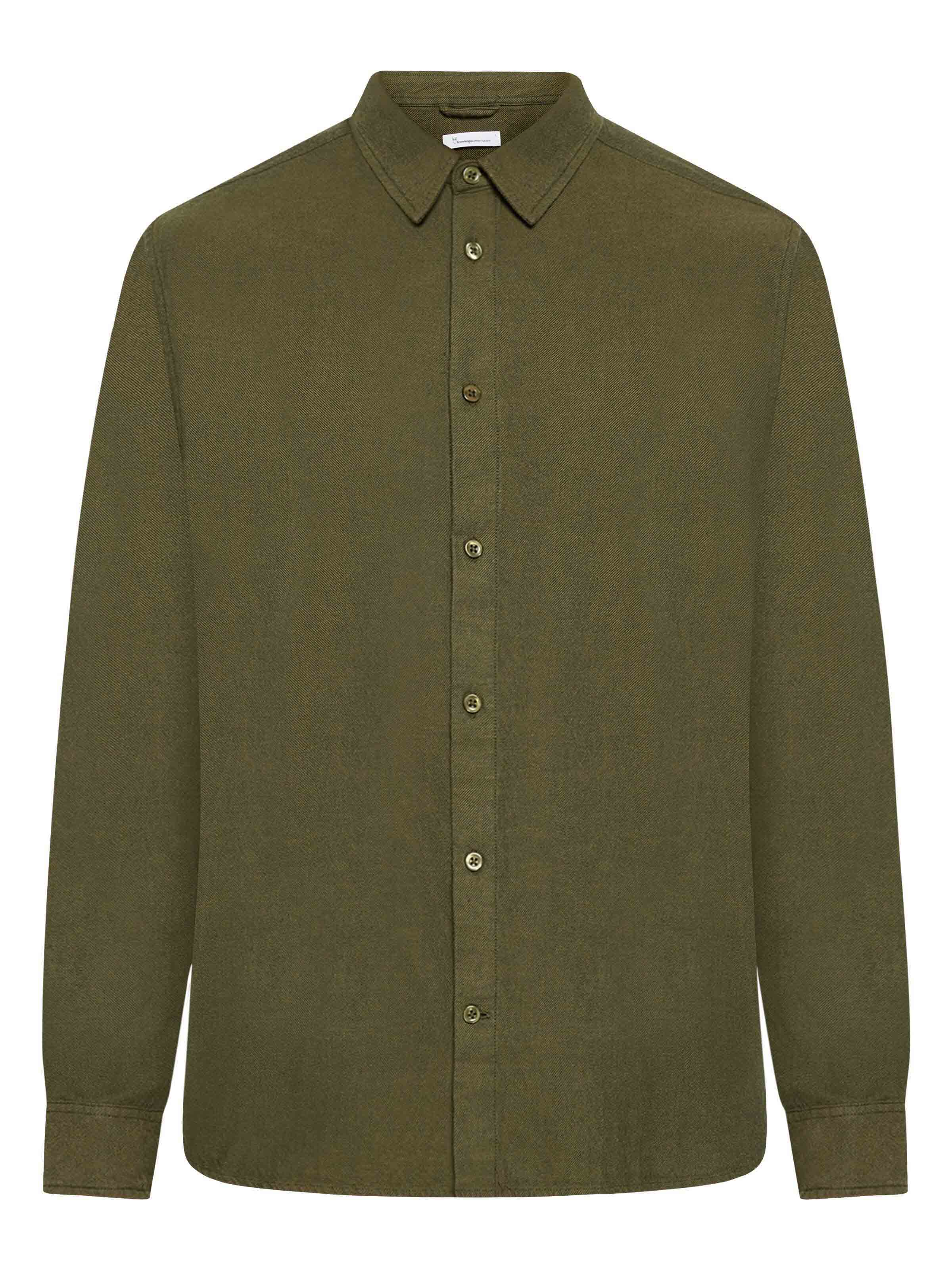 Knowledge Cotton Apparel Flanellhemd Heavy Twill Flannel Shirt Forrest Night