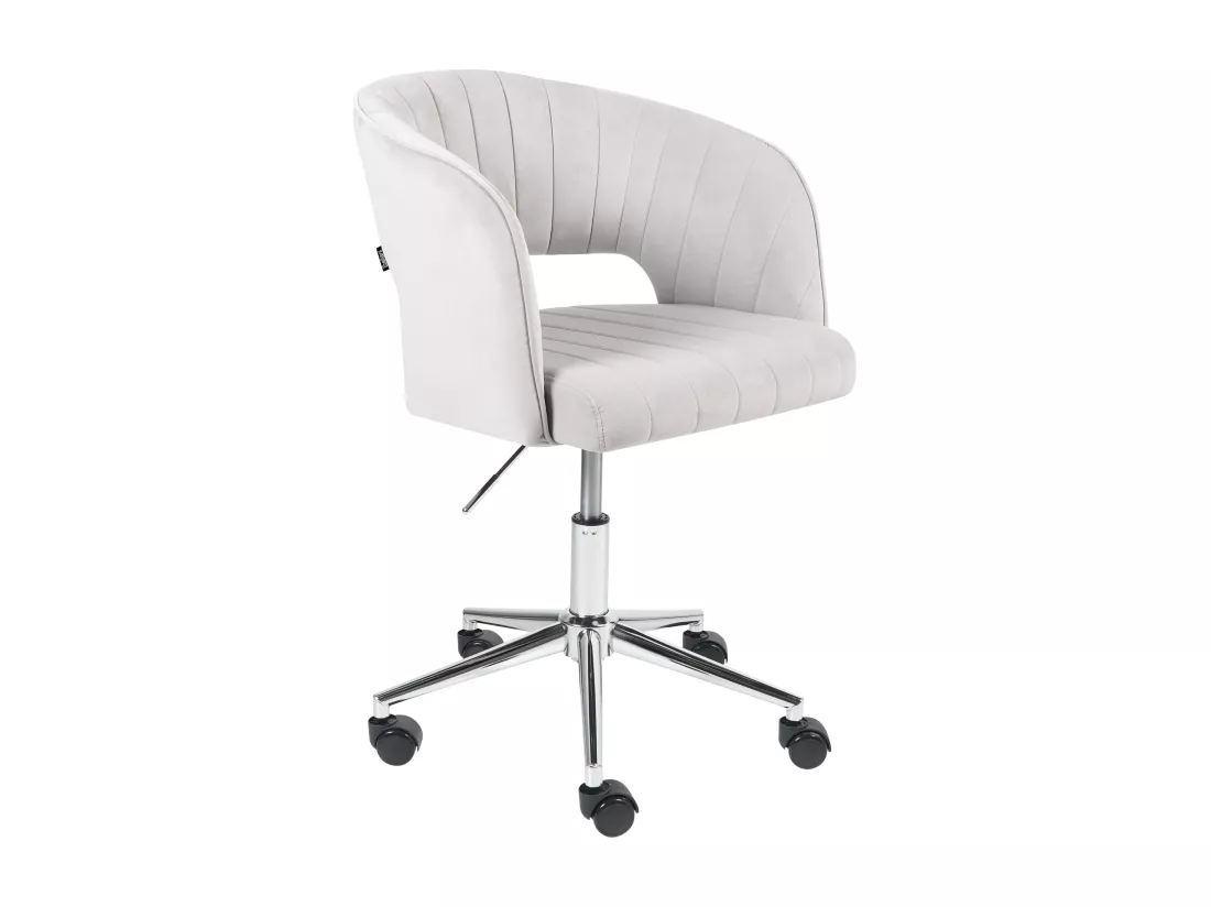 Chaise de bureau KATONAH Velours Gris clair