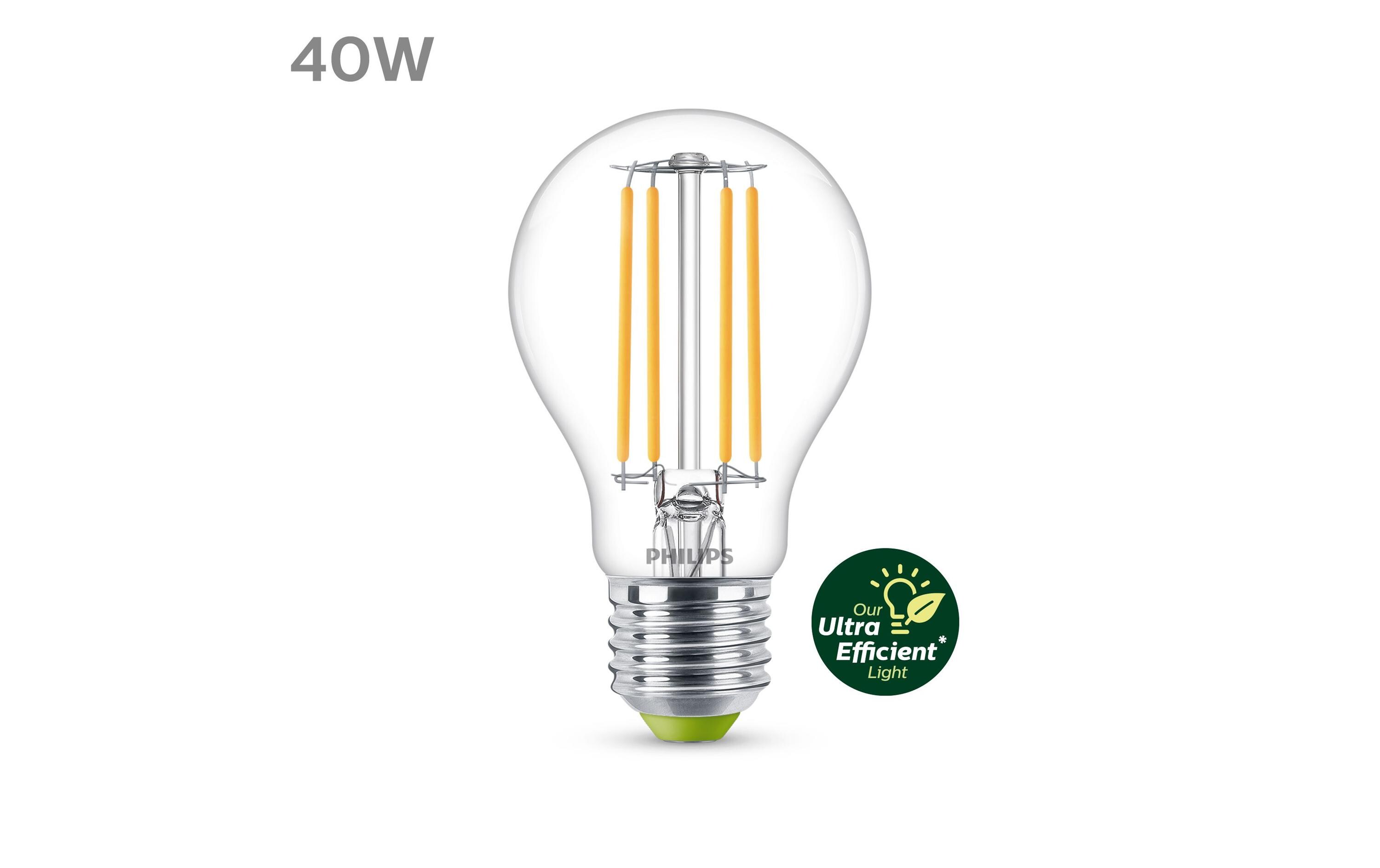 Lampe E27 LED, Ultra-Effizient, Warmweiss, 40W ErsatzWarmweisses LED-Leuchtmittel A60 mit klarem Glas