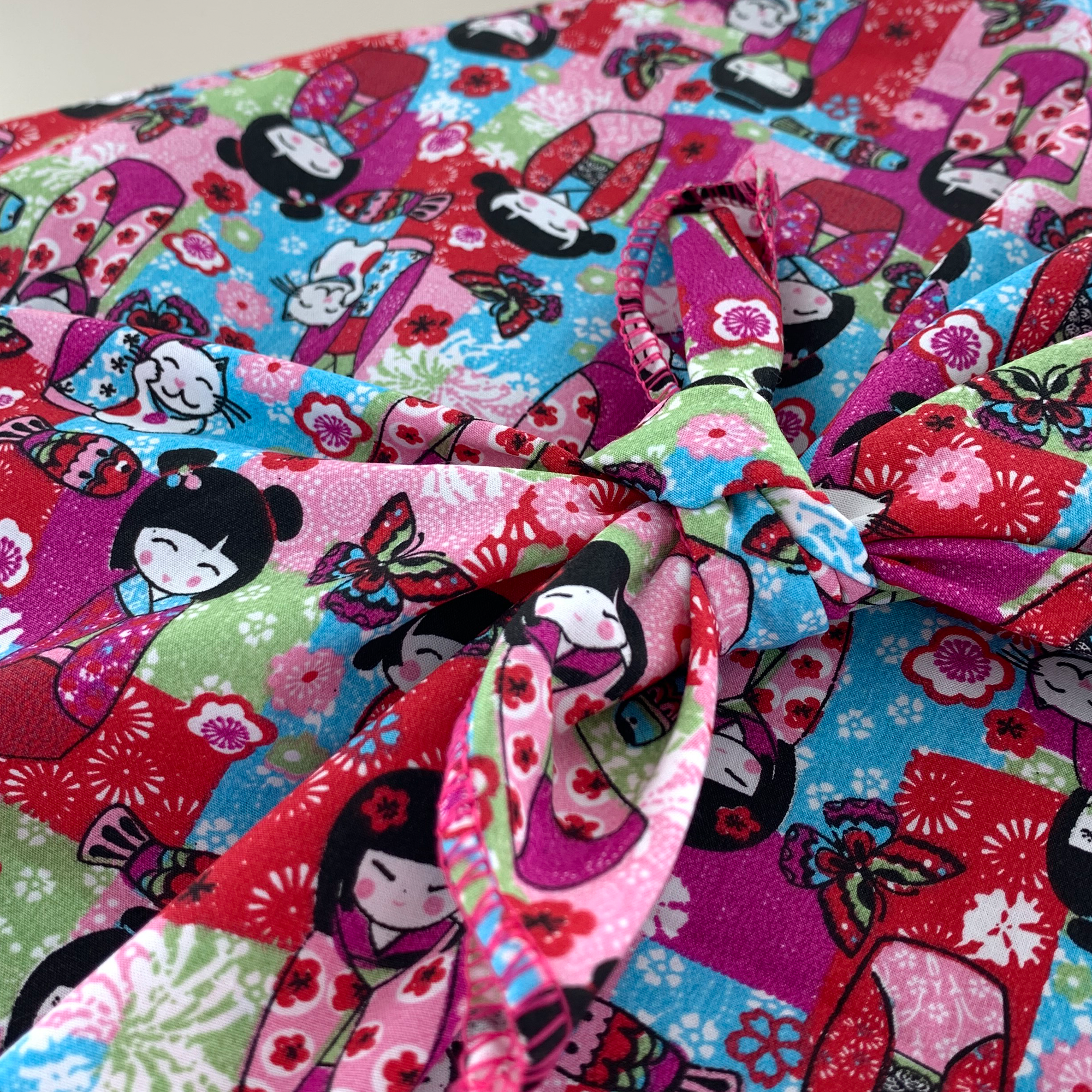Furoshiki Grand 73 X 73 Cm Kokeshis