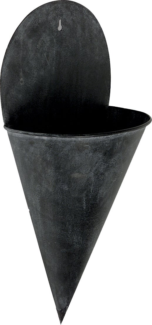 Mega Collections muur bloempot zwart zwart 24 x 15 x 50 cm