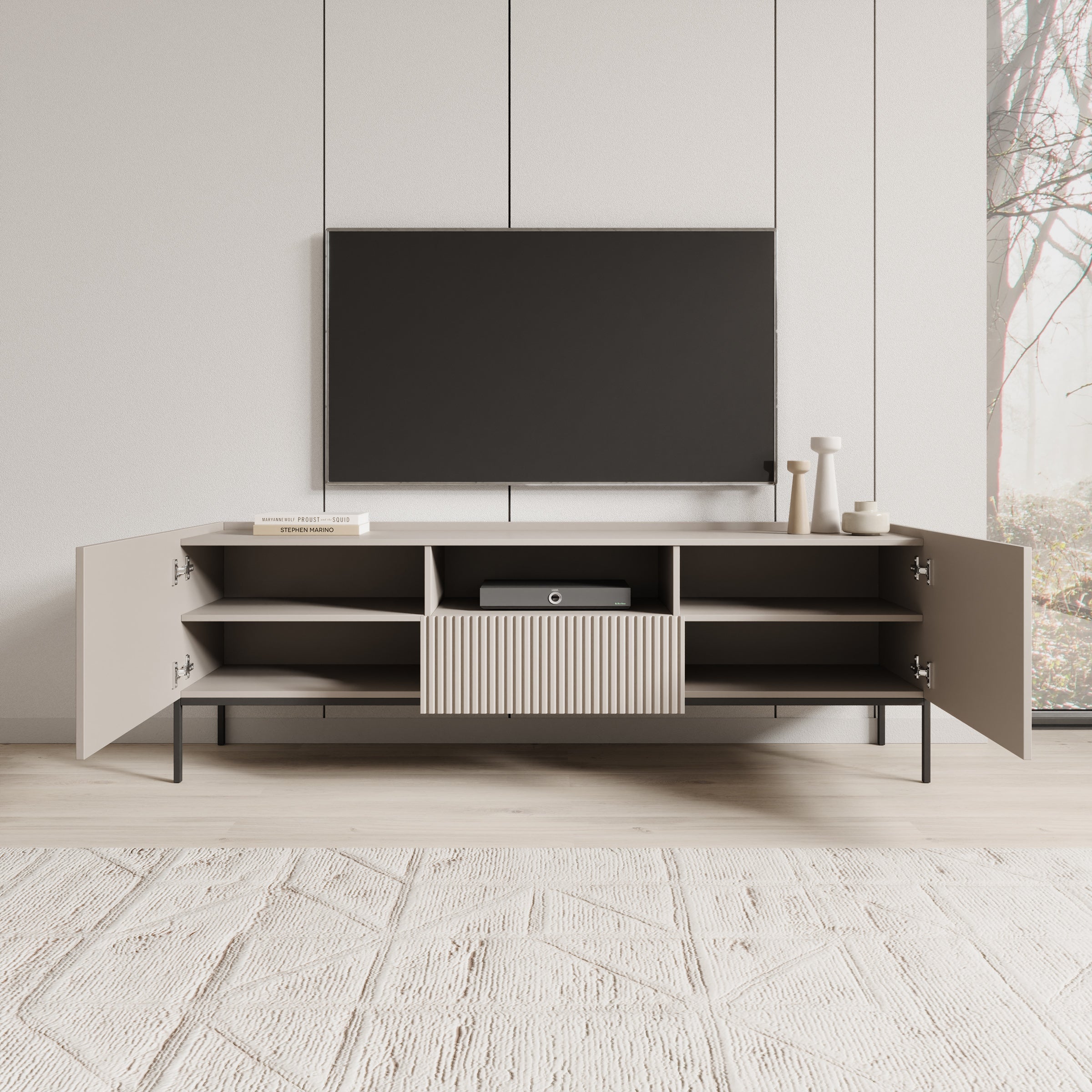 Capri - TV-Meubel - Beige - 180x42x60 cm