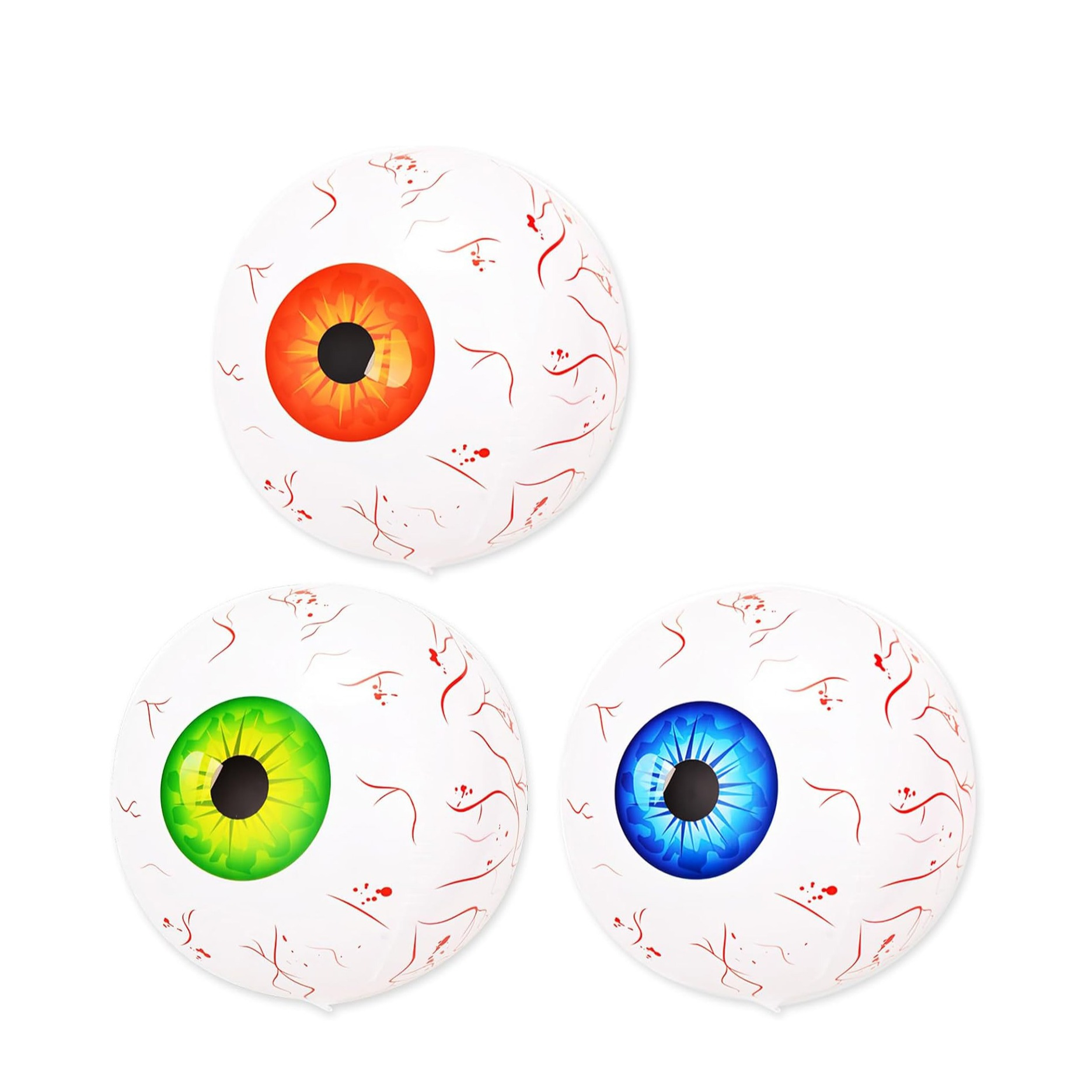 (3er Set) Ø50cm Halloween Folien Ballon Party Dekoration Luftballon - Augäpfel