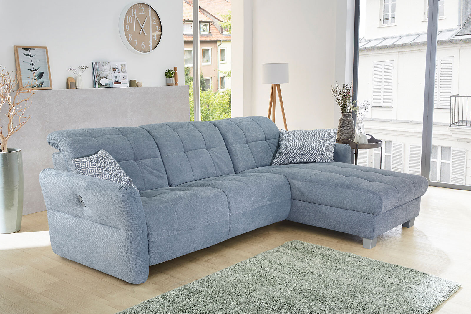 PHILL HILL Ecksofa FORBACH 279 x 210 cm blau