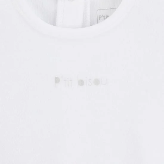 Lot 2 pyjamas velours Lapin Câlin   Blanc        0 mois   de               P'tit bisou