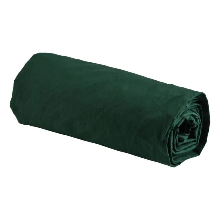 La cerise sur le gâteau Drap-housse Celeste en coton bio | Vert foncé