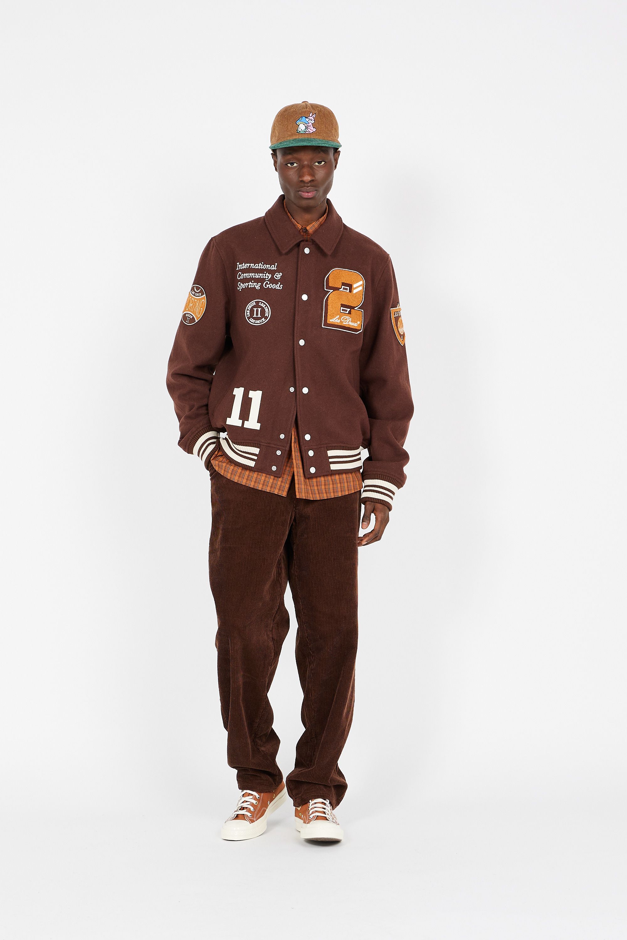LES DEUX Blouson Les Deux Varsity Wool Jacket 3.0 Marron