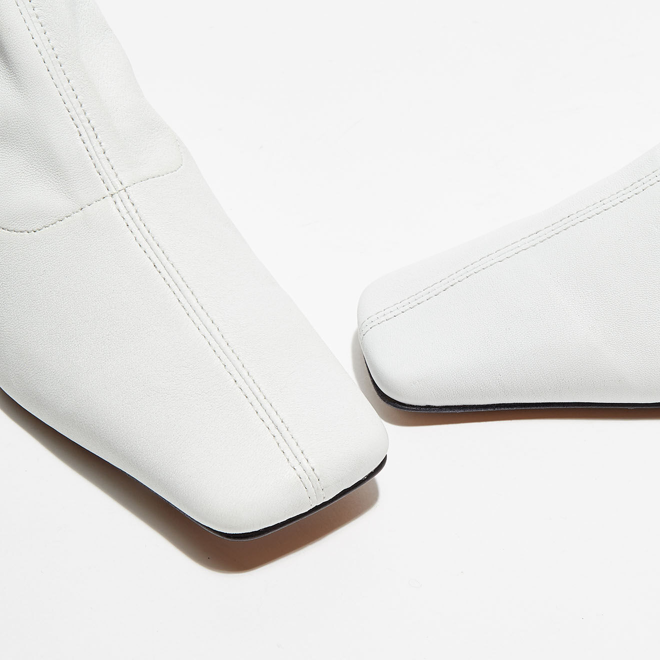 By Far Bottines en Cuir Socks blanches - Talon 5,5 cm