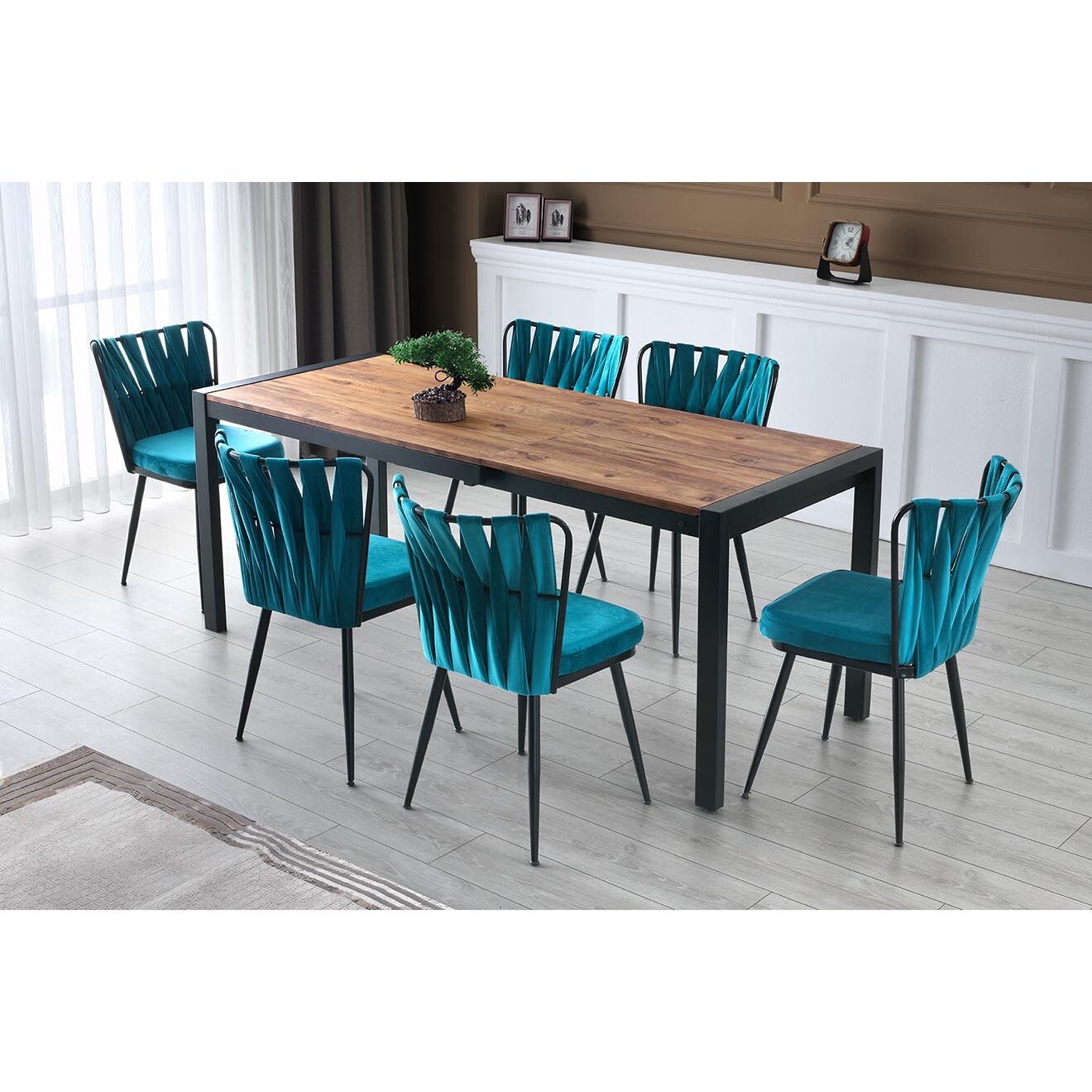 Wooden Art Table de salle à manger silva beige - 120-187x75x74 cm