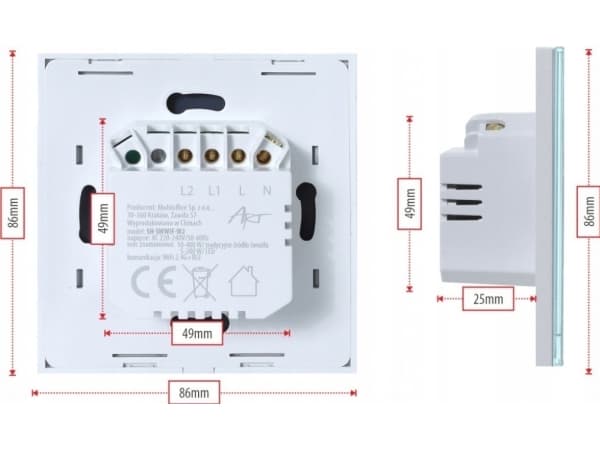 Art SMART LYSBRYTER ZIGBEE 3.0 dobbel hvit ART oem