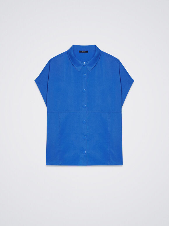 Camisa de manga curta em modal - Azul