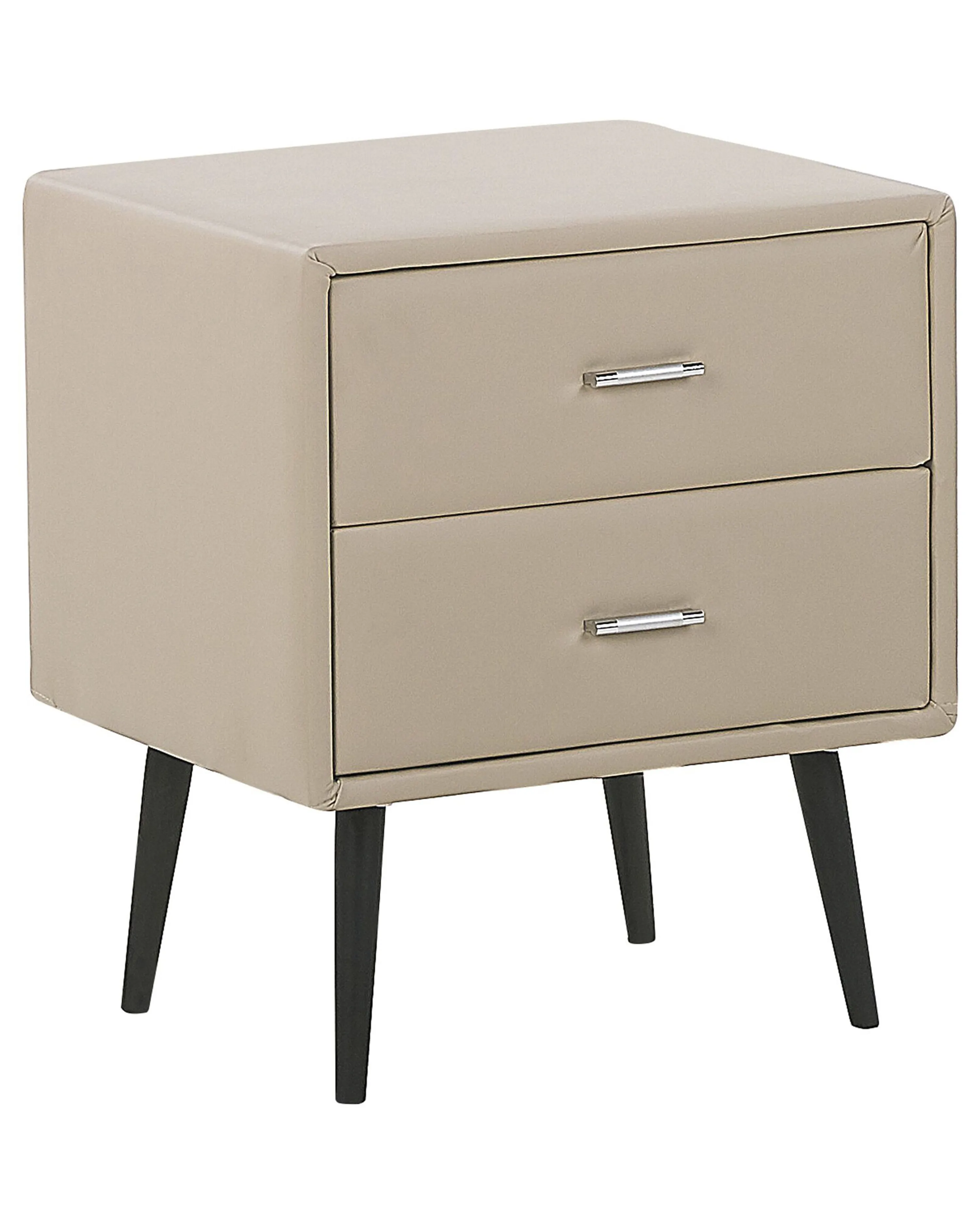 Nachtkastje met 2 lades ESSONNE Kunstleer Beige