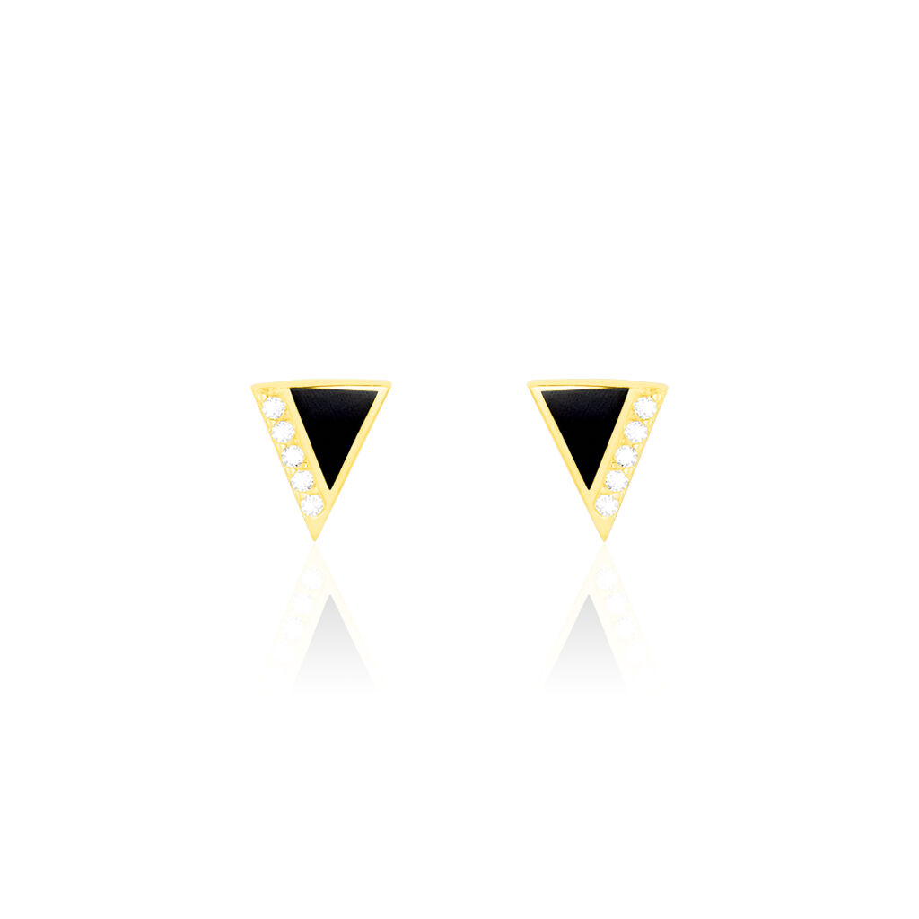 Boucles D'oreilles Puces Seymour Or Jaune Oxyde De Zirconium
