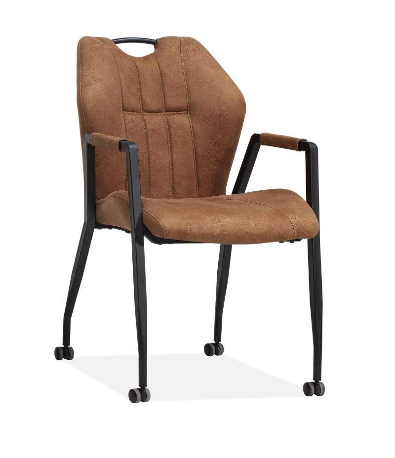Stoel Dot op wieltjes Set/2 Stoel op wieltjes Cognac