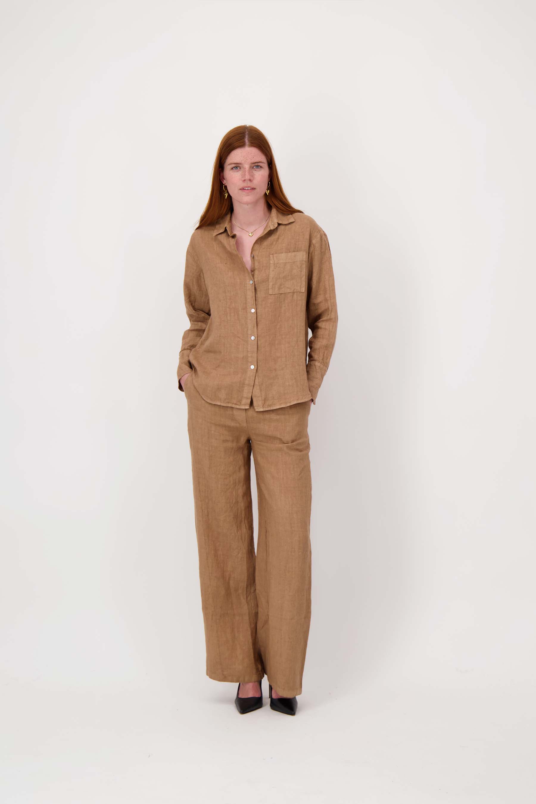 100% linnen lange blouse