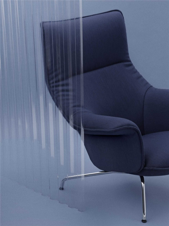 Muuto Doze lounge chair Ocean 80 antraciet zwart