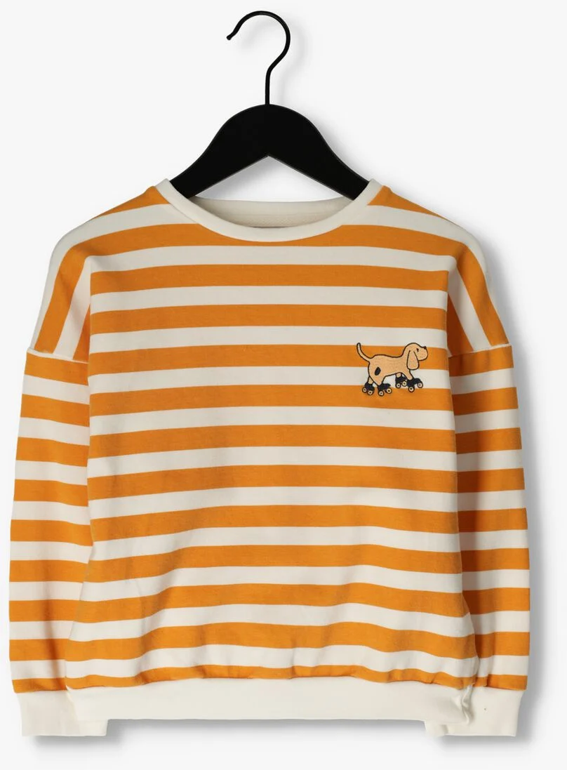L\u00D6TIEKIDS gebroken wit l&ouml;tiekids sweater sweatshirt stripes+dog embroidery