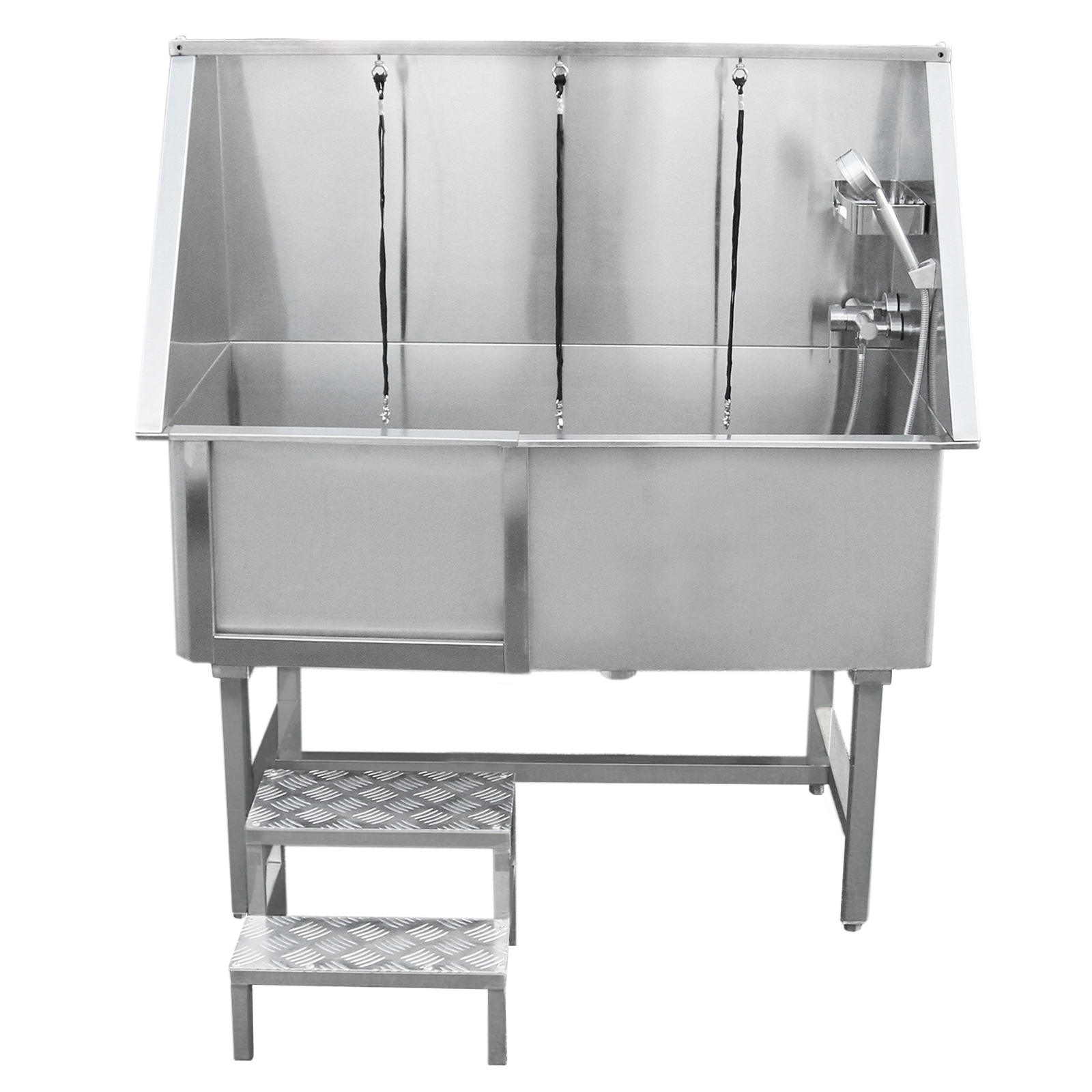 Banheira de aço inoxidável para higiene de cães, 600 mm.