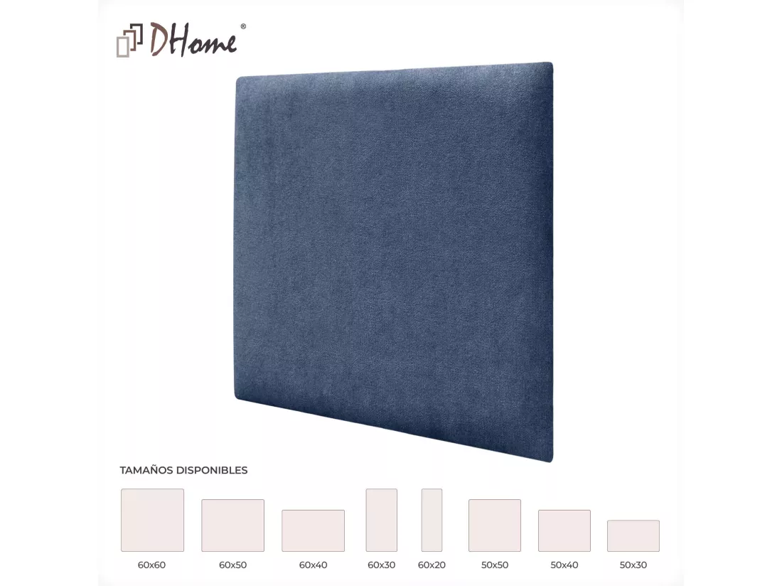 DHOME Lot de 6 Panneaux Rembourrés en Tissu Aqualine Autocollants pour Mur Acoustiques Absorbants Protection contre les Chocs (Bleu, 50x50cm, x6)