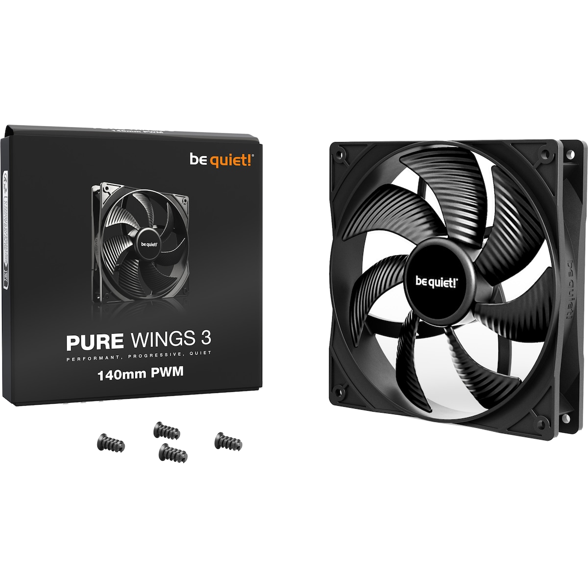 be quiet! PURE WINGS 3 140mm-vifte (sort)