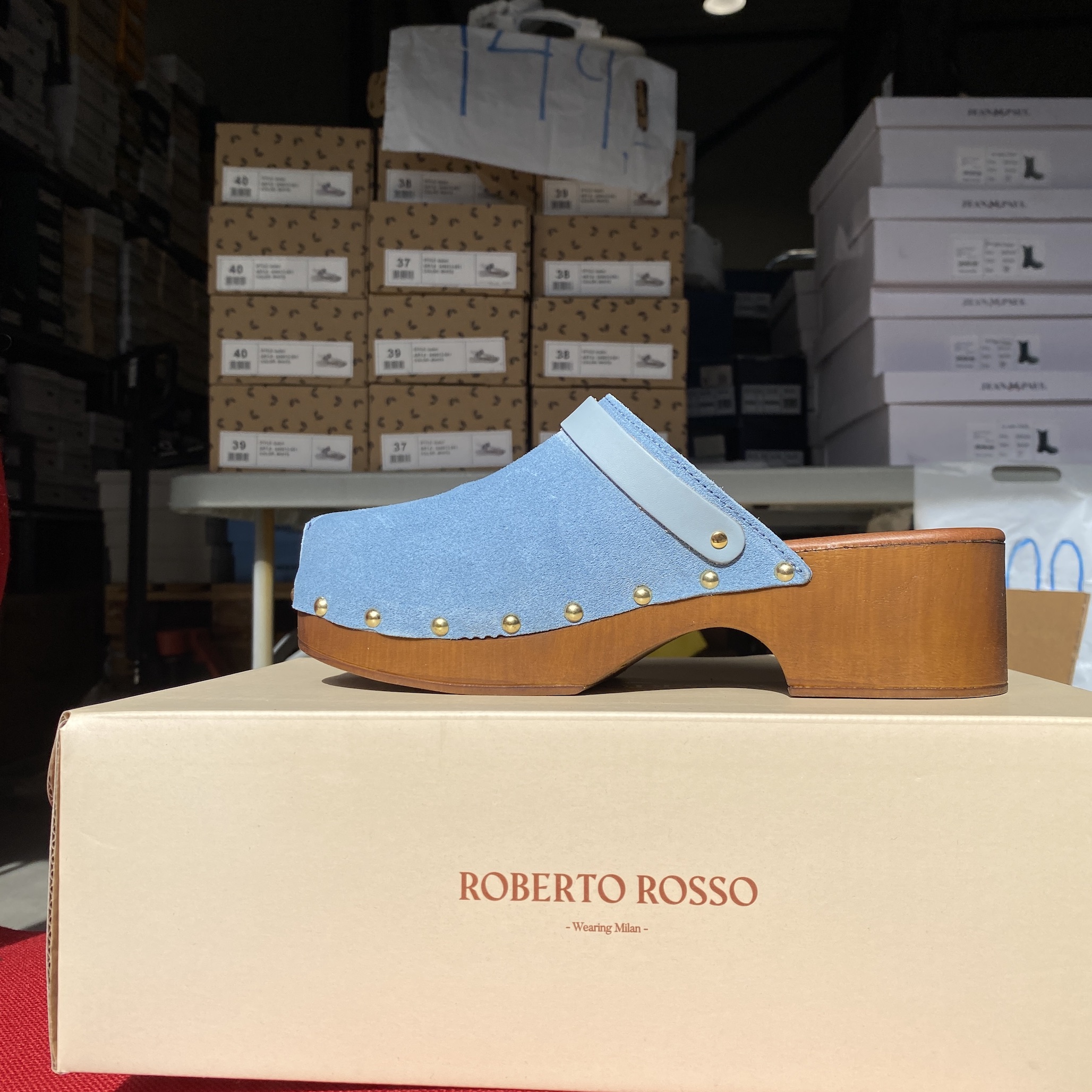 Roberto Rosso - Clogs Suede Leather Lt Blue
