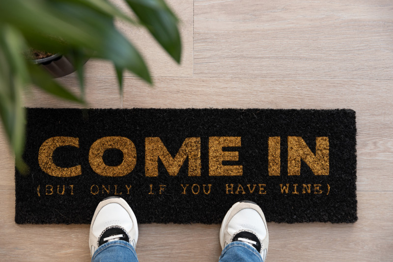 Doormat Come In (But Only If You Have Wine) Gold