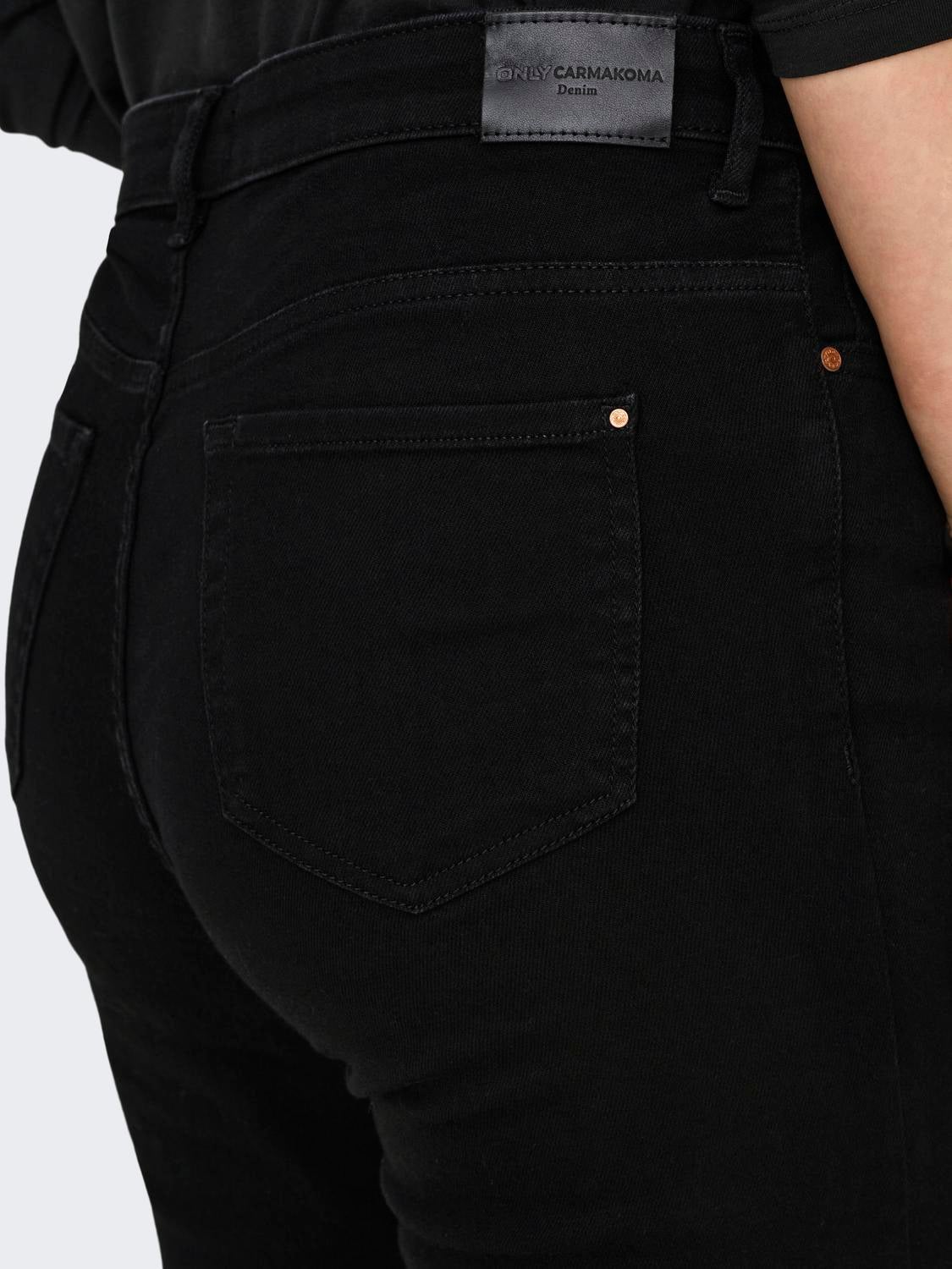 CARSUI Mittlere Taille Slim Fit Jeans Washed Black