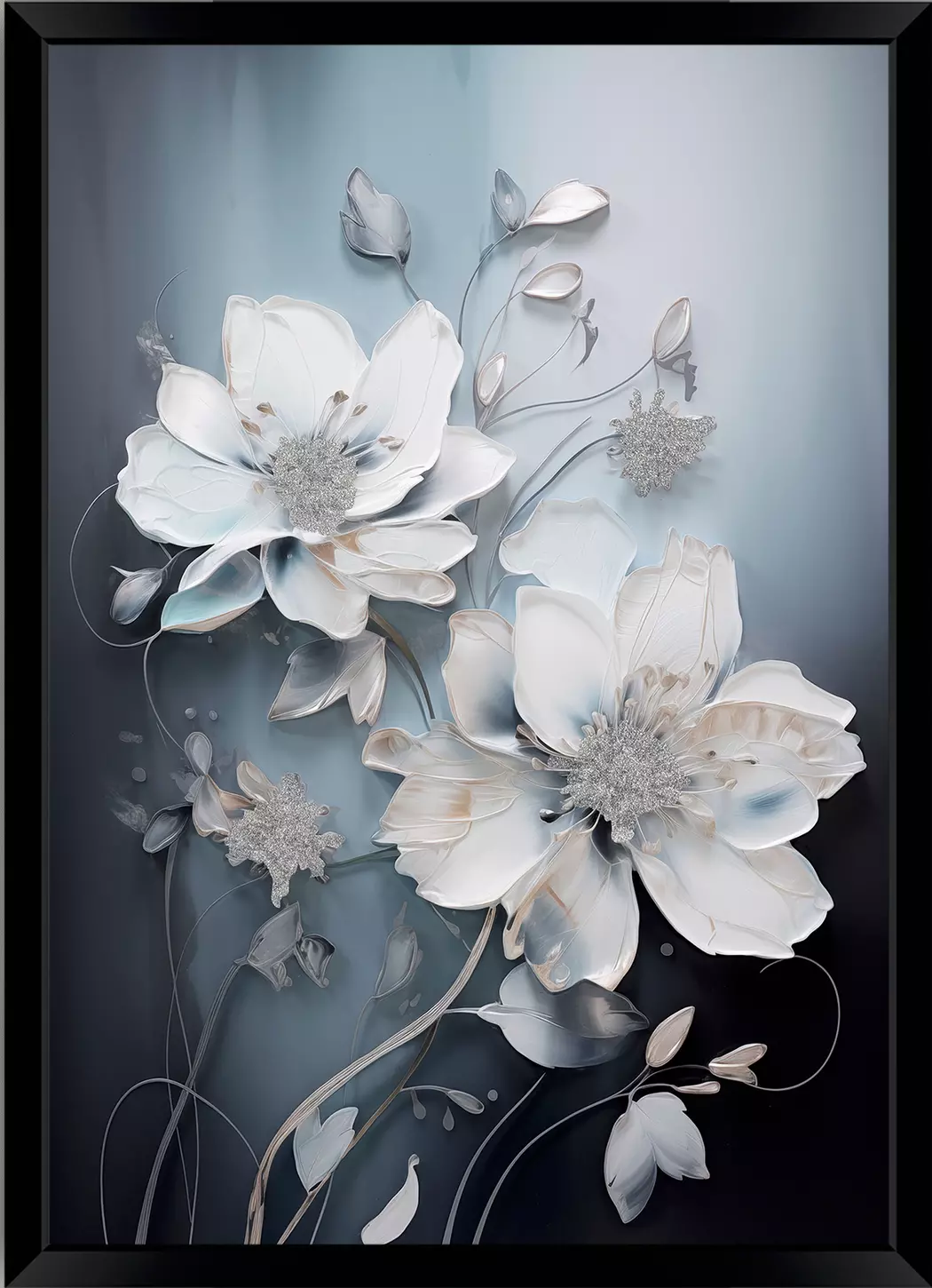 Wandbild 50 x 70 cm Crystal Flowers II