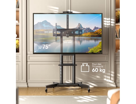 ONKRON - Pied de sol Support TV roulettes 32-75 -VESA 600x400 - TS1571-B