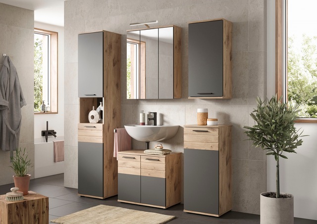 INOSIGN Badezimmerspiegelschrank »Riga, Breite 60cm, 3 Spiegeltüren, 9 Fächer, 6 Einlegeböden« Badmöbel, Badschrank, Schrank, Wandschrank, Bad, Badezimmer
