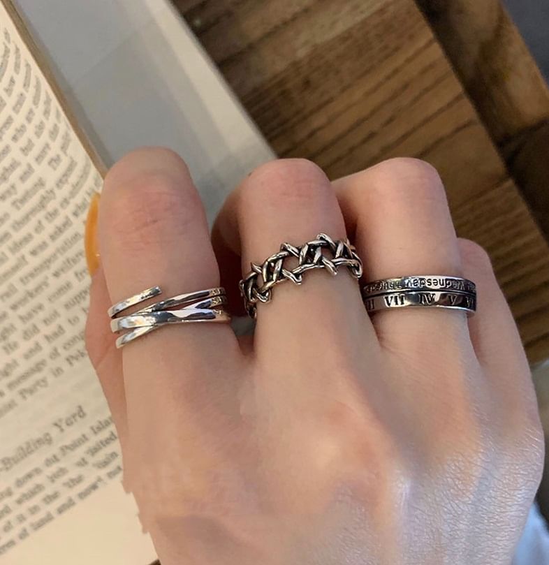 Lilafey - Set van 3: Metalen open ring