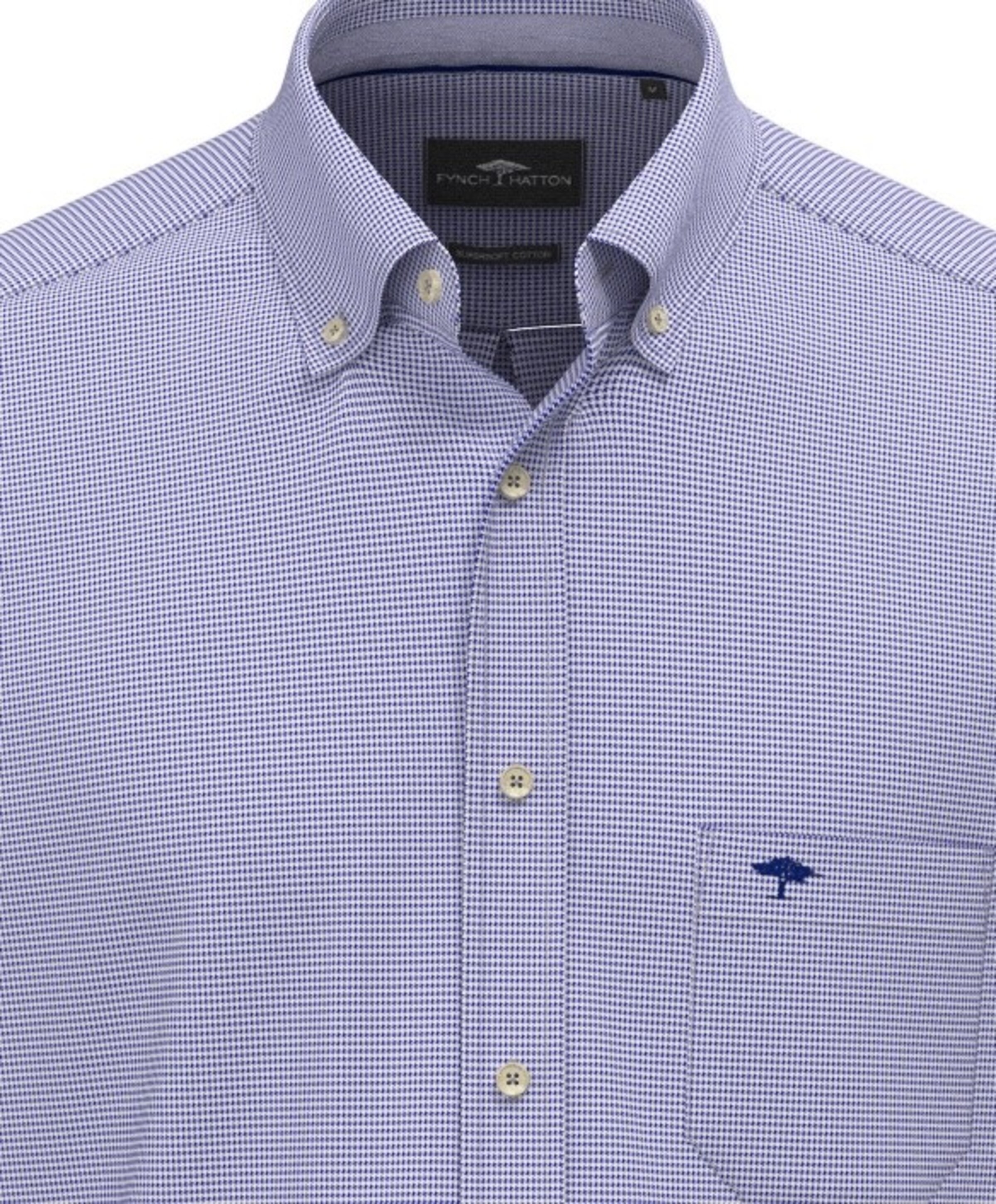 Fynch-Hatton Heren overhemd lange mouw blauw