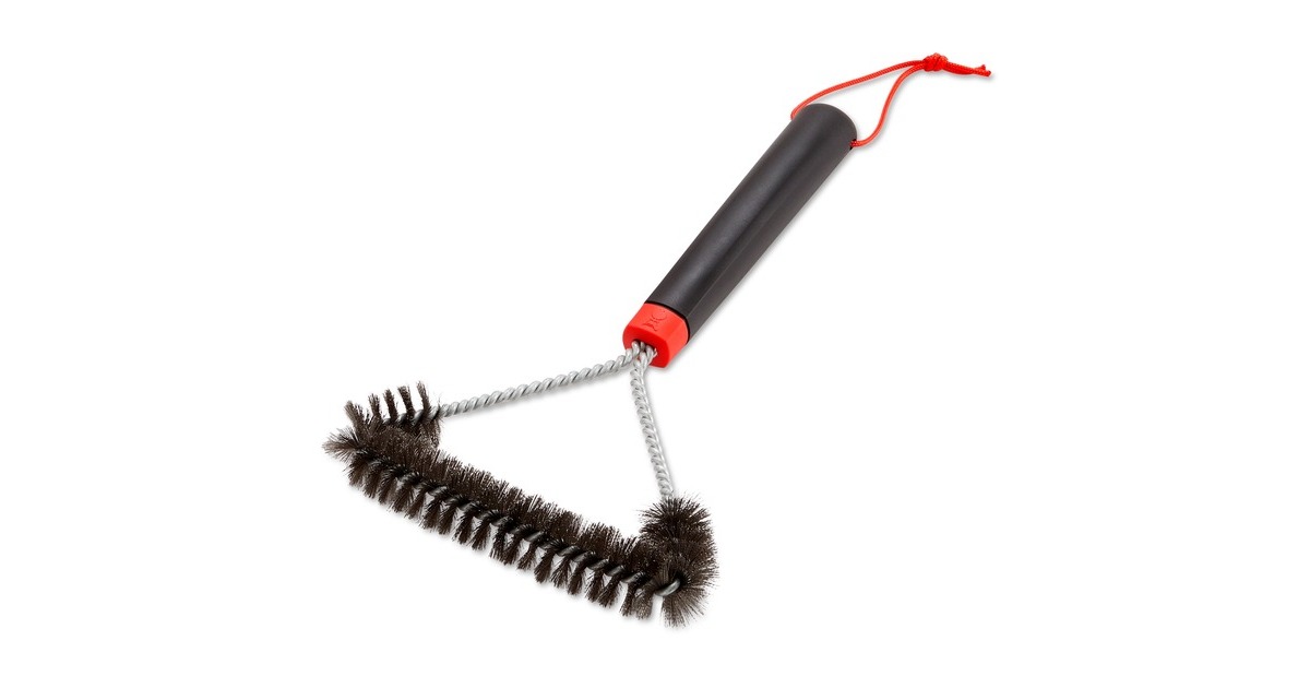 WeberDriezijdige reinigingsborstel grillreinigingsborstel  (Zwart/rood, 30 cm)