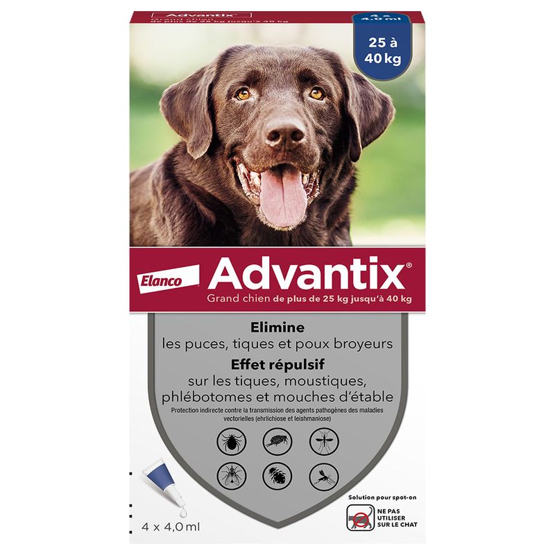 Advantix grand chien, de 25 kg à 40 kg