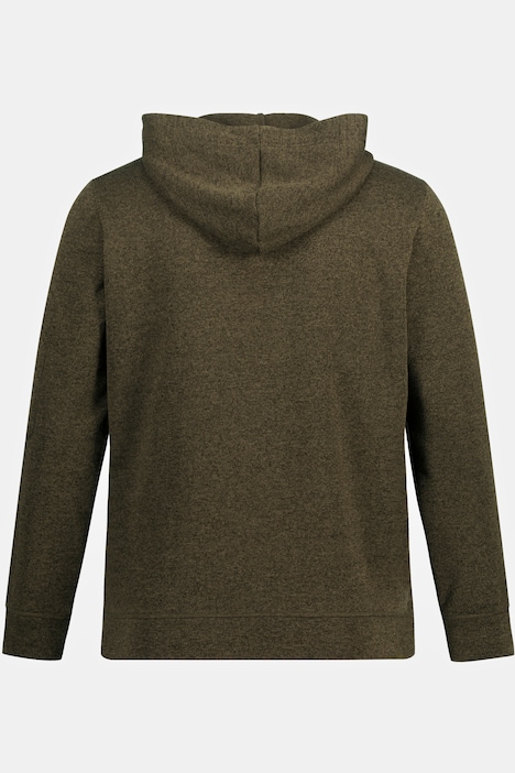 Strickfleece-Hoodie, Kapuze, halber Zipper