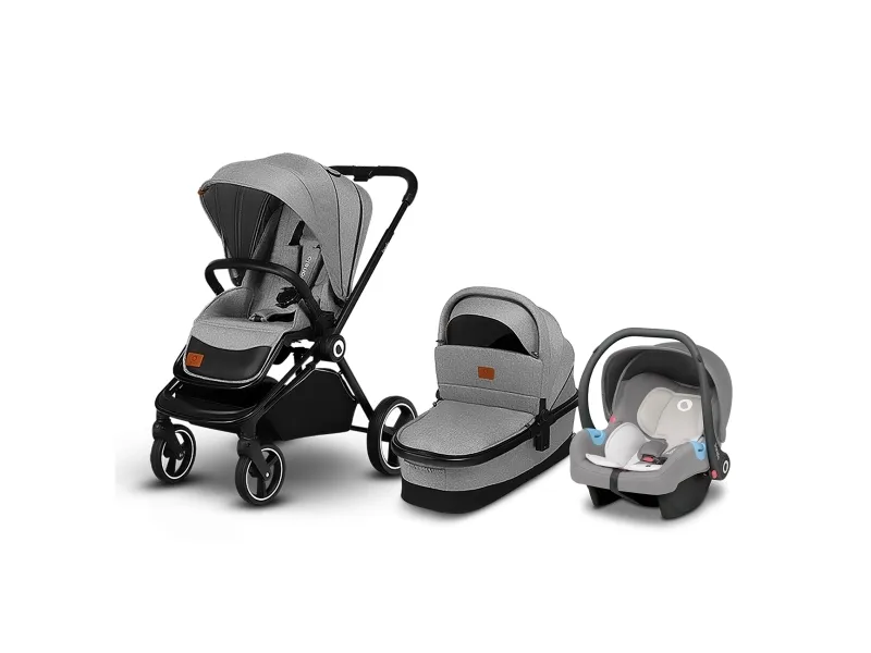 Lionelo 3 In 1 Strollers - Lo-Mika 3 In 1 Grey Stone