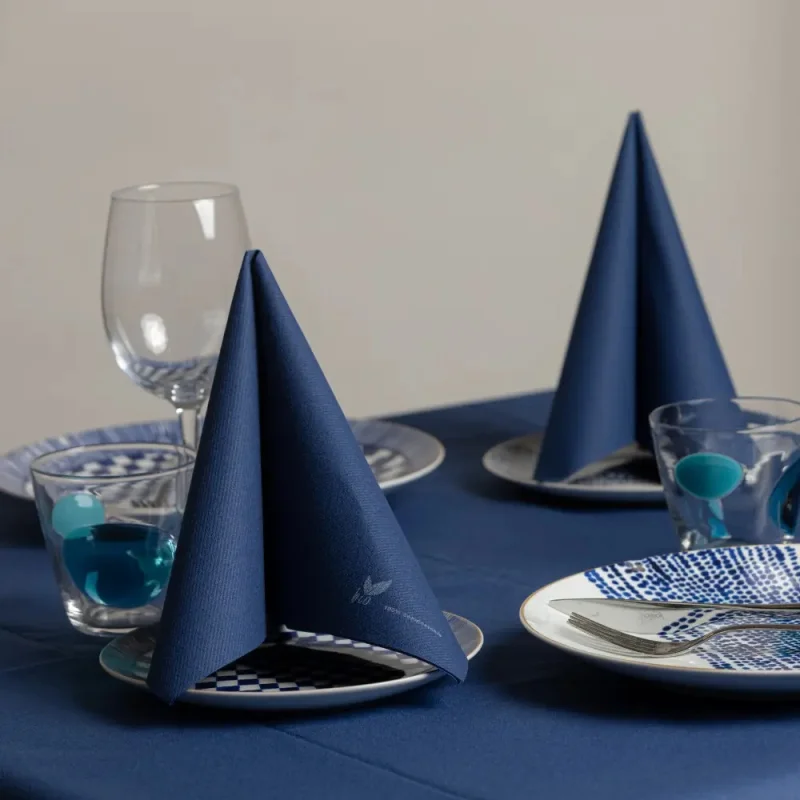 RO.IAL - Serviette de table Bio Airlaid - 40x40 - Bleu foncé - x800