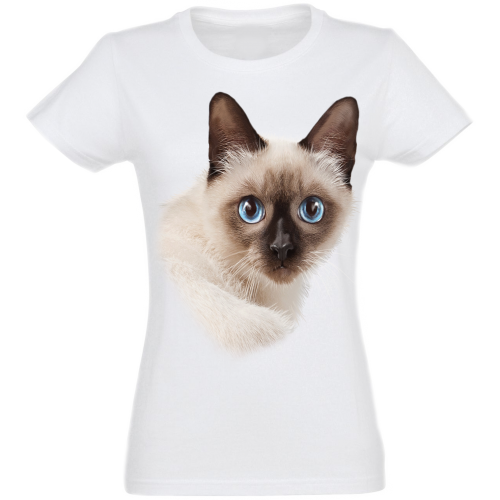 Camiseta feminina siamesa, branca