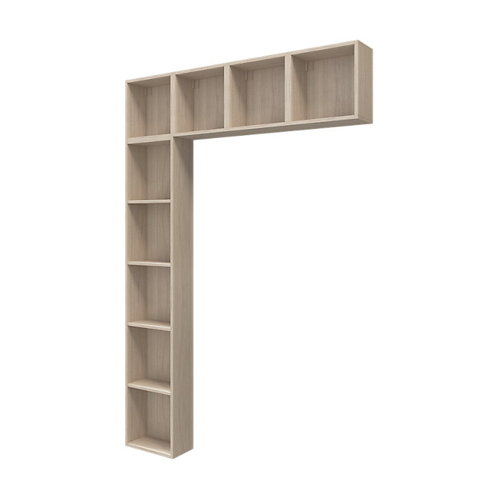 Bibliothèque murale effet chêne GoodHome Atomia H. 225 x L. 150 x P. 20 cm