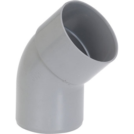Coude PVC 45° - mâle-femelle  - D100 mm - gris