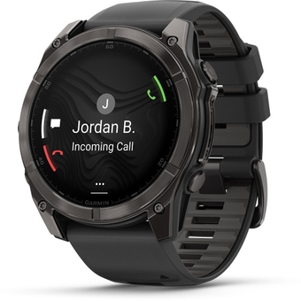 Garmin Fenix 8 Amoled 51 mm Sportuhr Schwarz / Carbongrau