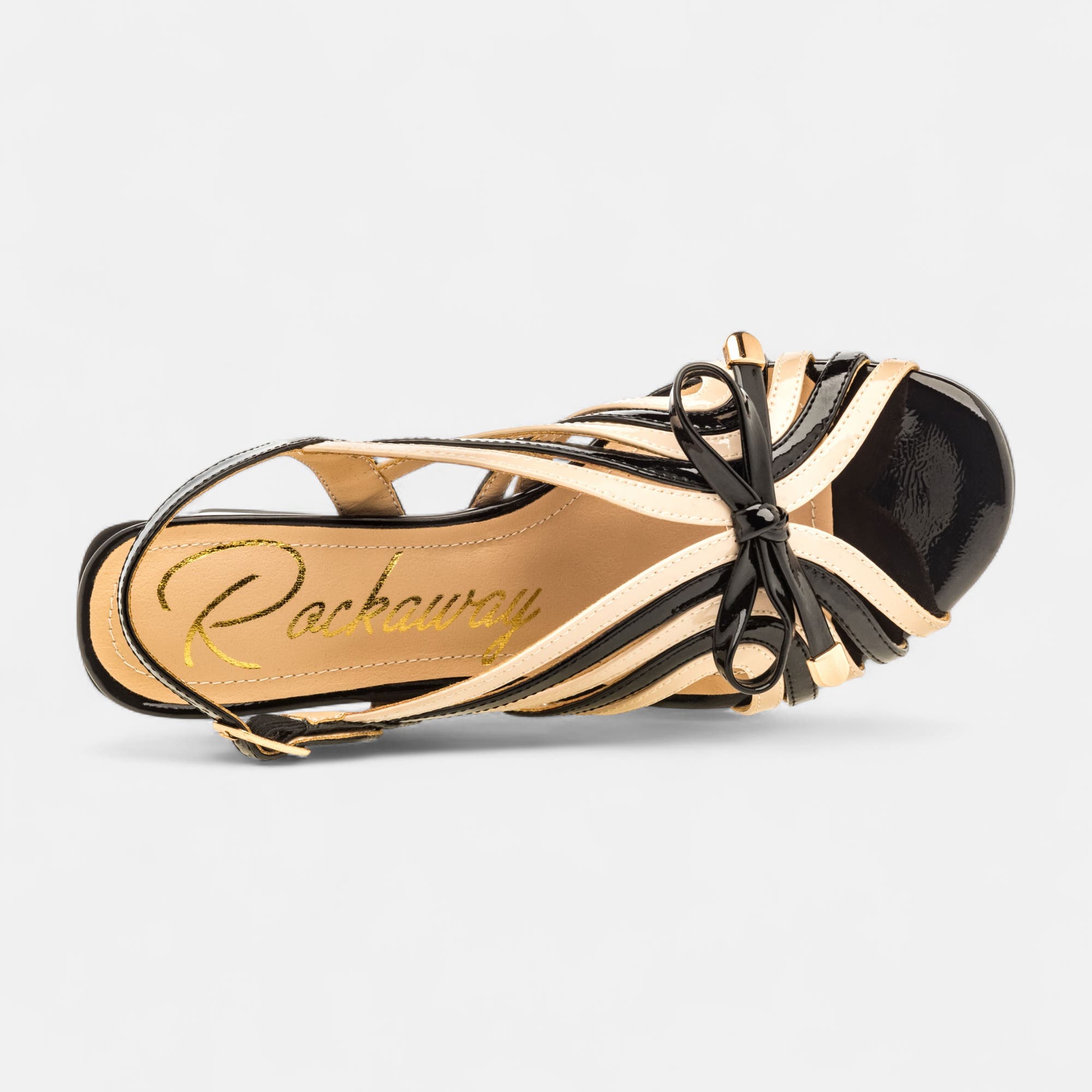 Nu-pieds à talon Femme noir vernis