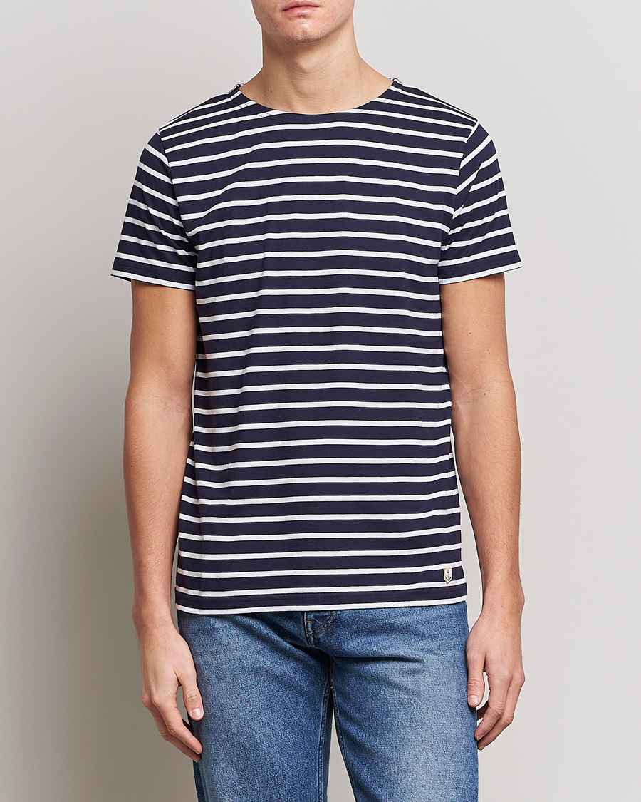 Armor-lux Hoëdic Boatneck Héritage Stripe T-shirt Navy/White