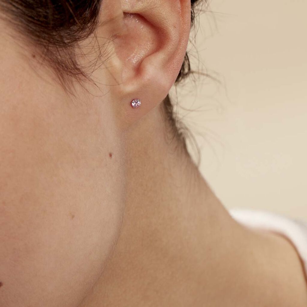 Boucles D'oreilles Puces Eddie Or Blanc Oxyde De Zirconium